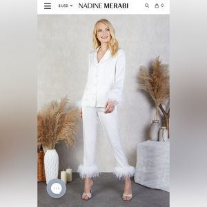 Nadine Merabi white Darcie Pajamas